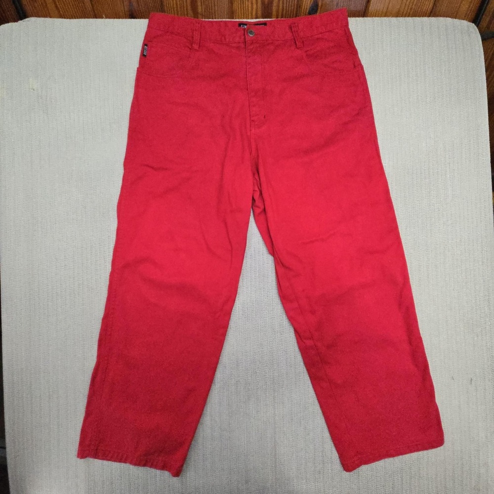 Southpole Jeans Mens 38x31 Red Relaxed Fit Straight Denim Hip Hop Skate